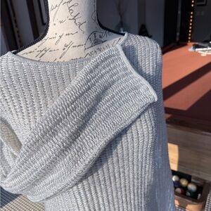 Silver knit sweater dress/tunic, J.Crew collection,XS